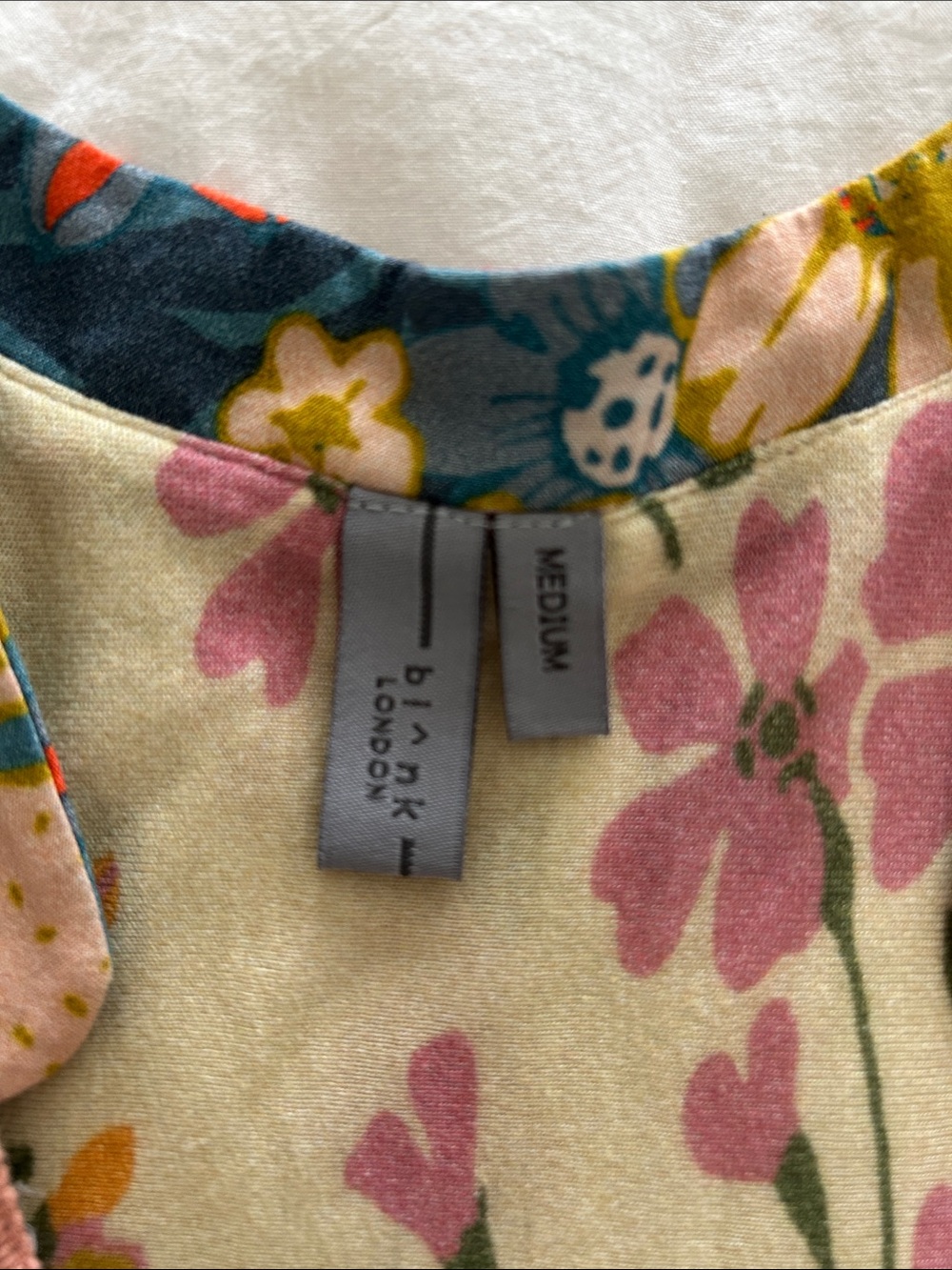 Blank London Boho Floral V-Neck Tunic in Blue and Cream - Picture 2 of 5